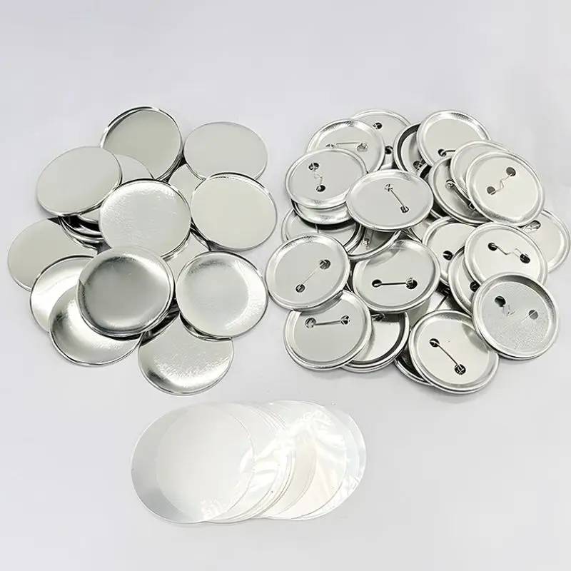 Round Tinplate Metal Badge Parts 100PCS, Matte Dutch Pin & Plastic Film, Juice Style Button Making Supplies for DIY Pin Machine
Round Tinplate Metal Badge Parts 100PCS, Matte Dutch Pin & Plastic Film, Juice Style Button Making Supplies for DIY Pin Machine