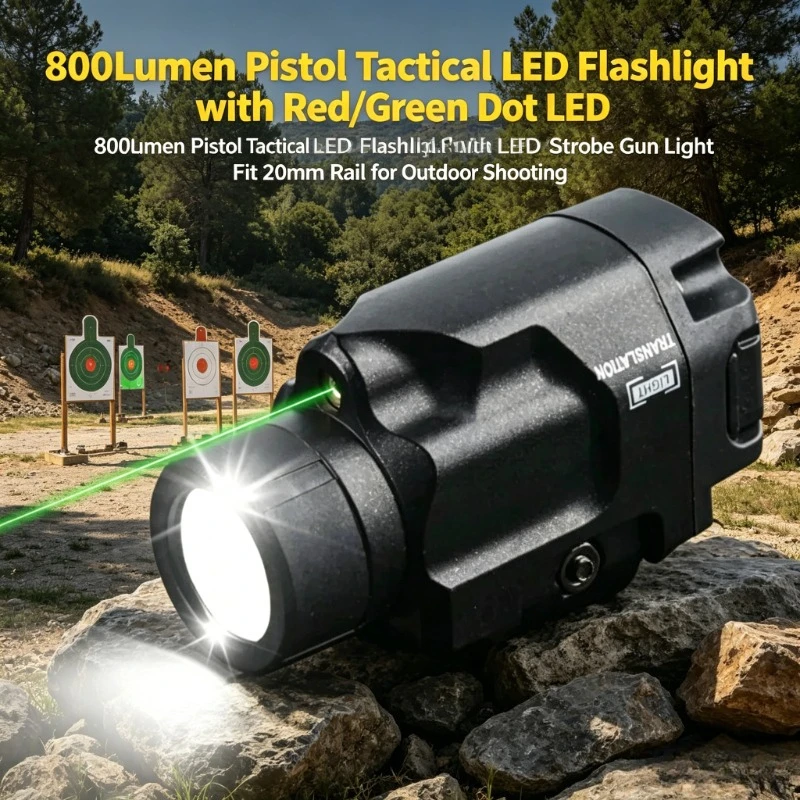 Tactical LED Flashlight 800 Lumen Red Green Dot Strobe Light Fit 20mm Rail for Outdoor Hunting Cosplay Props Model Gear
Tactical LED Flashlight 800 Lumen Red Green Dot Strobe Light Fit 20mm Rail for Outdoor Hunting Cosplay Props Model Gear