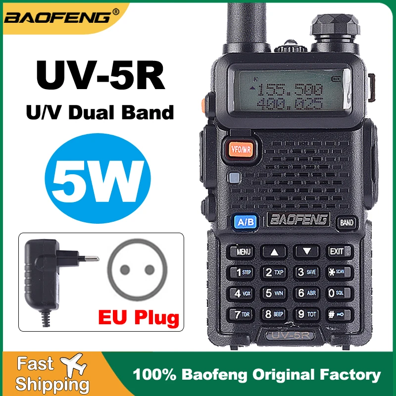 Baofeng 5W Portable Walkie Talkie UV-5R Dual Band Ham Radio Vhf Uhf Radio Two way Long Range Handheld Transceiver Hunting uv5r
Baofeng 5W Portable Walkie Talkie UV-5R Dual Band Ham Radio Vhf Uhf Radio Two way Long Range Handheld Transceiver Hunting uv5r