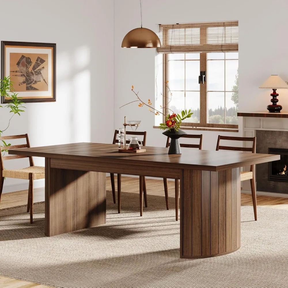 78.7" Extra Long Dining Table for 6-8 People, Large Farmhouse Kitchen Table with Wooden Tabletop
78.7" Extra Long Dining Table for 6-8 People, Large Farmhouse Kitchen Table with Wooden Tabletop
