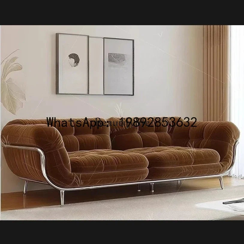 fabric sofa stainless steel living room custom lazy bedroom furniture
fabric sofa stainless steel living room custom lazy bedroom furniture