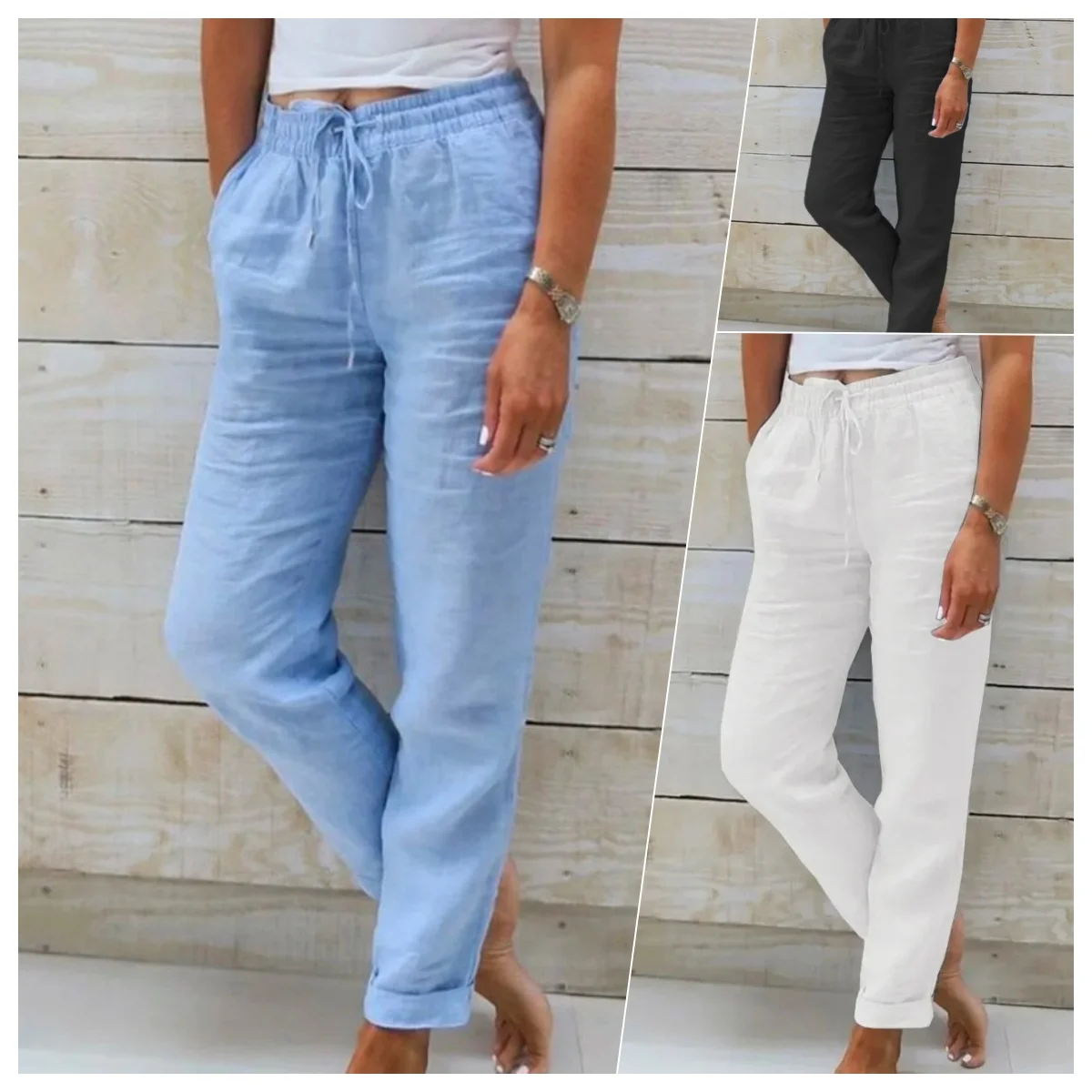 Cotton Linen Summer Pants for Women High Waist Elastic Casual Trousers Streetwear Solid Female Clothes 2024 Loose Pencil Pants
Cotton Linen Summer Pants for Women High Waist Elastic Casual Trousers Streetwear Solid Female Clothes 2024 Loose Pencil Pants