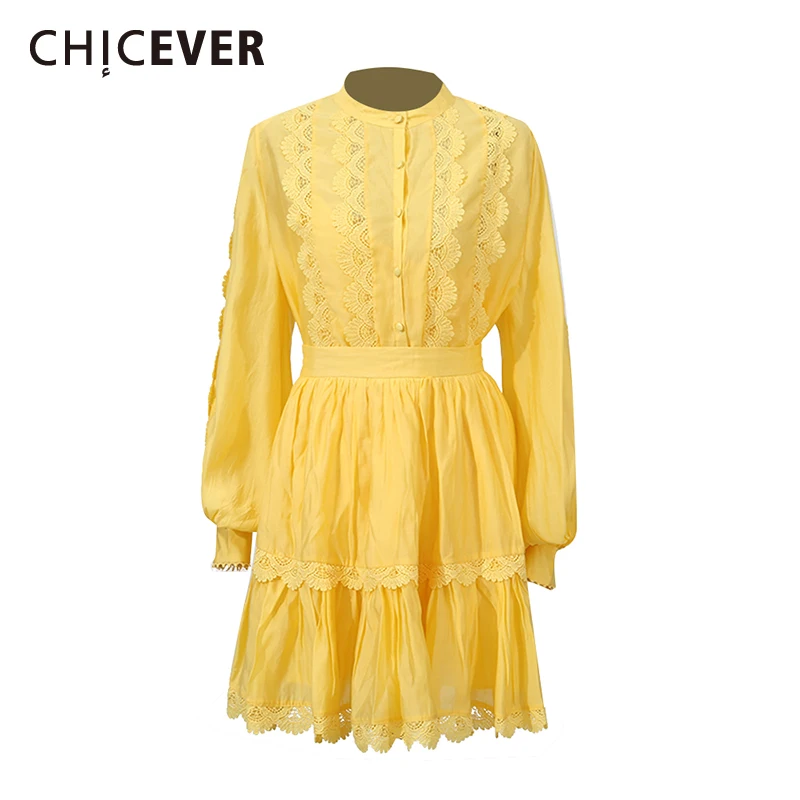 CHICEVER Solid Spliced Lace Two Piece Set Female O Neck Long Sleeve Shirt High Waist Casual Women's Skirt Sets Summer Style New
CHICEVER Solid Spliced Lace Two Piece Set Female O Neck Long Sleeve Shirt High Waist Casual Women's Skirt Sets Summer Style New