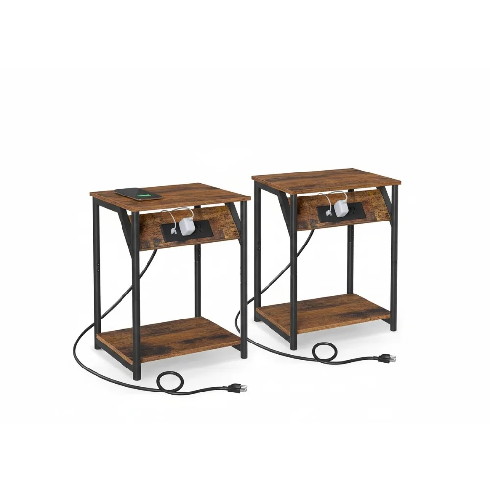 Комплект из 2 торцевых столиков для зарядки с розетками и USB-портами, небольшие приставные столики для гостиной, спальни, тумбочка для хранения в деревенском стиле
Комплект из 2 торцевых столиков для зарядки с розетками и USB-портами, небольшие приставные столики для гостиной, спальни, тумбочка для хранения в деревенском стиле
