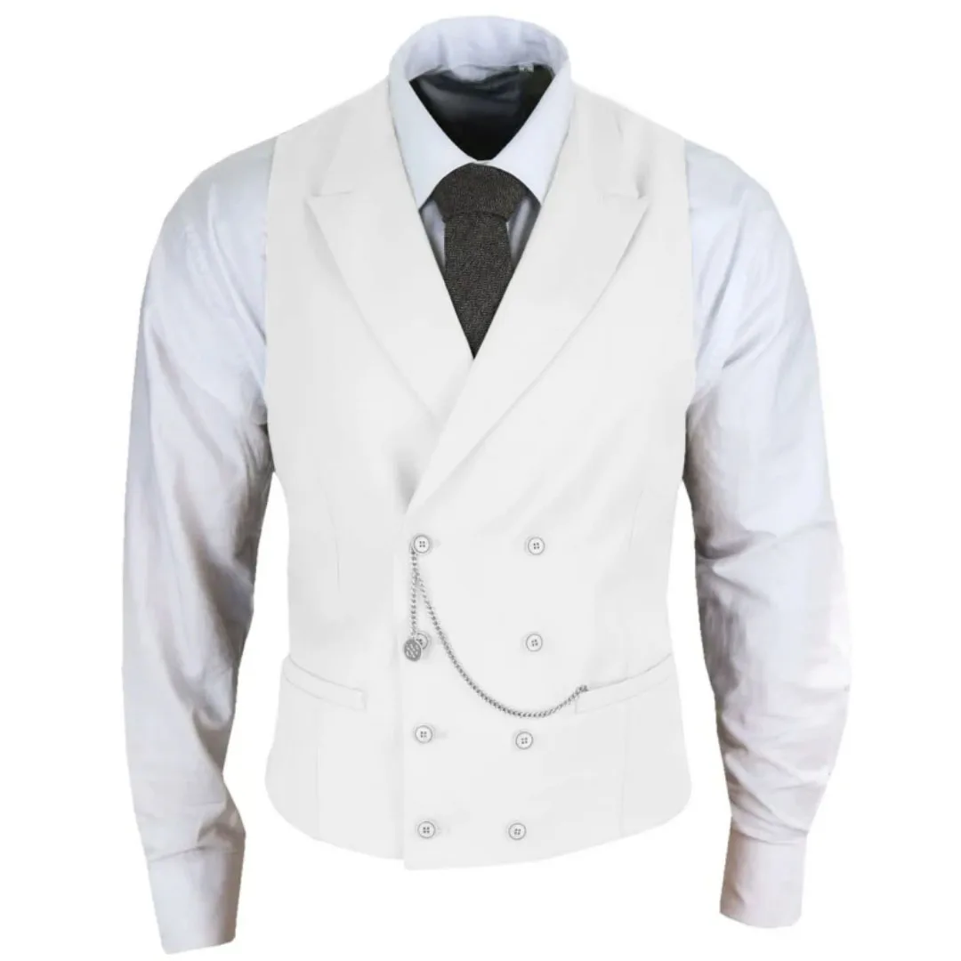 Men Vest White Solid With Lapel Double Button Waistcoat For Banquet Birthday Wedding Business Work Formal Set Men Suit Vest
Men Vest White Solid With Lapel Double Button Waistcoat For Banquet Birthday Wedding Business Work Formal Set Men Suit Vest