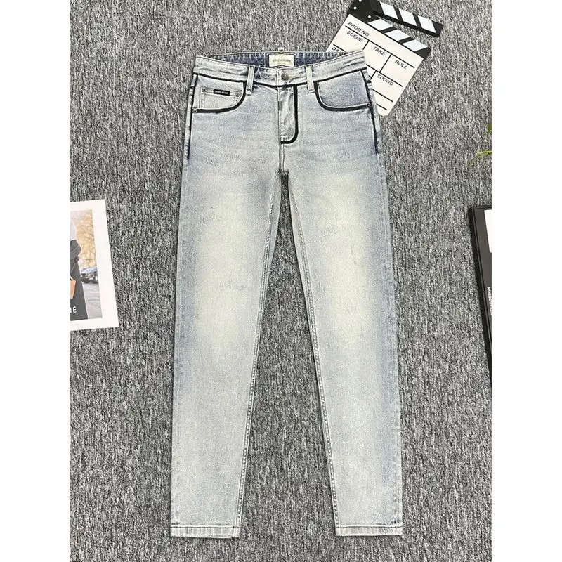 Slim Fit Men's Jeans mid Waist Nine Points Distressed Straight Leg Jeans Youthful Style Daily Wear Casual Straight Tube Pants
Slim Fit Men's Jeans mid Waist Nine Points Distressed Straight Leg Jeans Youthful Style Daily Wear Casual Straight Tube Pants