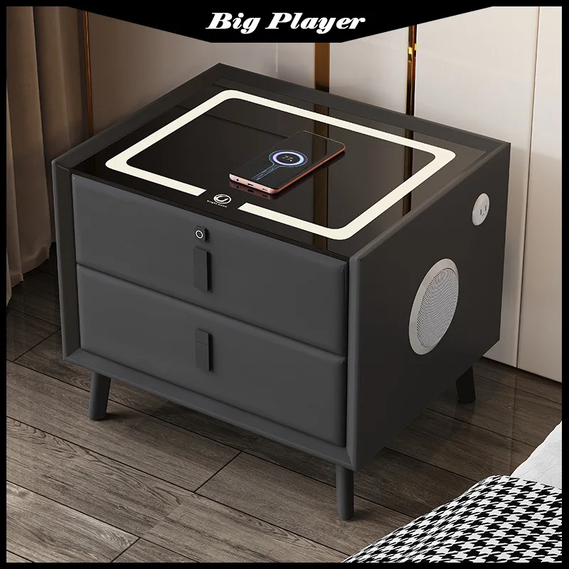 Intelligent Bedside Table Minimalist Modern Small Household Light Luxury Leather Two Drawer Wireless Charging with Fingerprint
Intelligent Bedside Table Minimalist Modern Small Household Light Luxury Leather Two Drawer Wireless Charging with Fingerprint