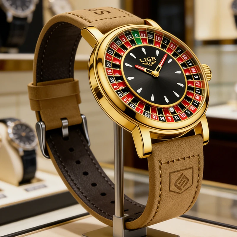 LIGE 2026 Creative Luxury Watches men Roulette Game Dial Fashion Mens Watch Waterproof Luminous Quartz Wristwatches Reloj Gifts
LIGE 2026 Creative Luxury Watches men Roulette Game Dial Fashion Mens Watch Waterproof Luminous Quartz Wristwatches Reloj Gifts