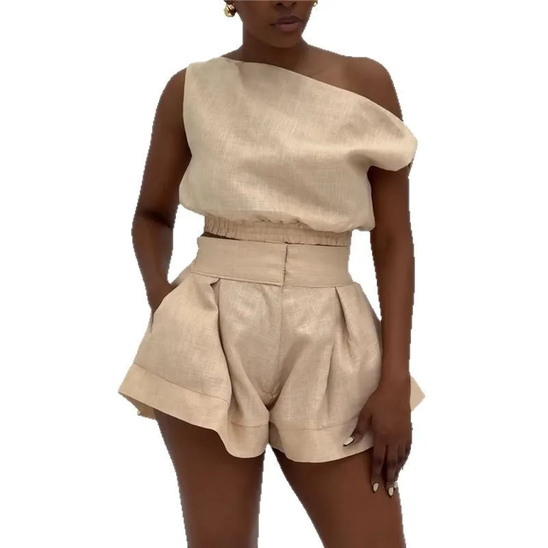 Fashion Women's Set Off Shoulder Sleeveless Blouse Shirt Top and Flare Shorts Suit 2025 Street Two 2 Piece Sets Outfits
Fashion Women's Set Off Shoulder Sleeveless Blouse Shirt Top and Flare Shorts Suit 2025 Street Two 2 Piece Sets Outfits