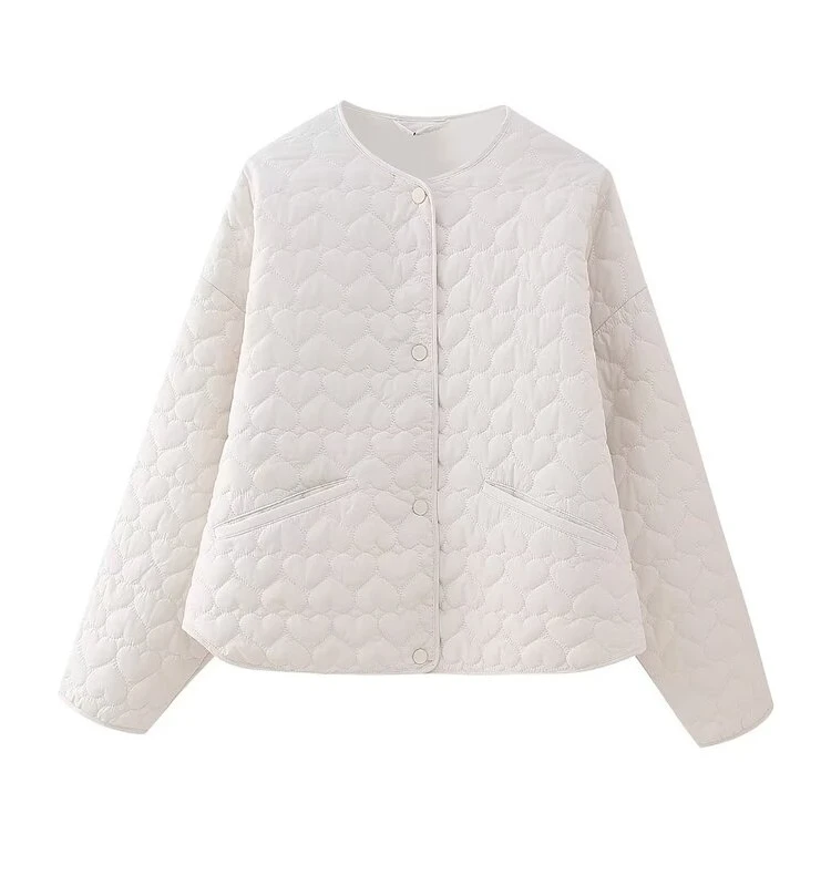 New 2023 Women's Faion Heart-aped Quilted Cotton Jaet Versatile Autumn Outerwear ort Sve Long Body Single Button
New 2023 Women's Faion Heart-aped Quilted Cotton Jaet Versatile Autumn Outerwear ort Sve Long Body Single Button