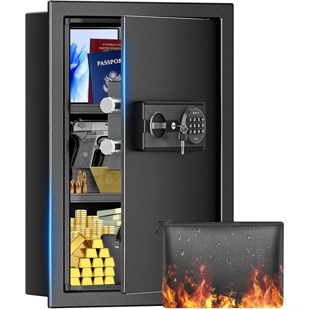 16 Centered, 22.05 Tall Security Cabinet with Digital Keypad, Removable Shelves for Wall-Mounted Safekeeping of Valuables and Do
16 Centered, 22.05 Tall Security Cabinet with Digital Keypad, Removable Shelves for Wall-Mounted Safekeeping of Valuables and Do