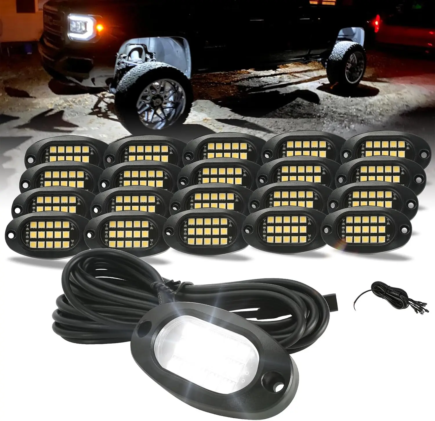 Быстросъемные белые световые ленты (Rock Lights) с 15 SMD-чипами, проводами 5 м, водонепроницаемостью IP67, подходят для грузовиков, внедорожников, квадроциклов
Быстросъемные белые световые ленты (Rock Lights) с 15 SMD-чипами, проводами 5 м, водонепроницаемостью IP67, подходят для грузовиков, внедорожников, квадроциклов