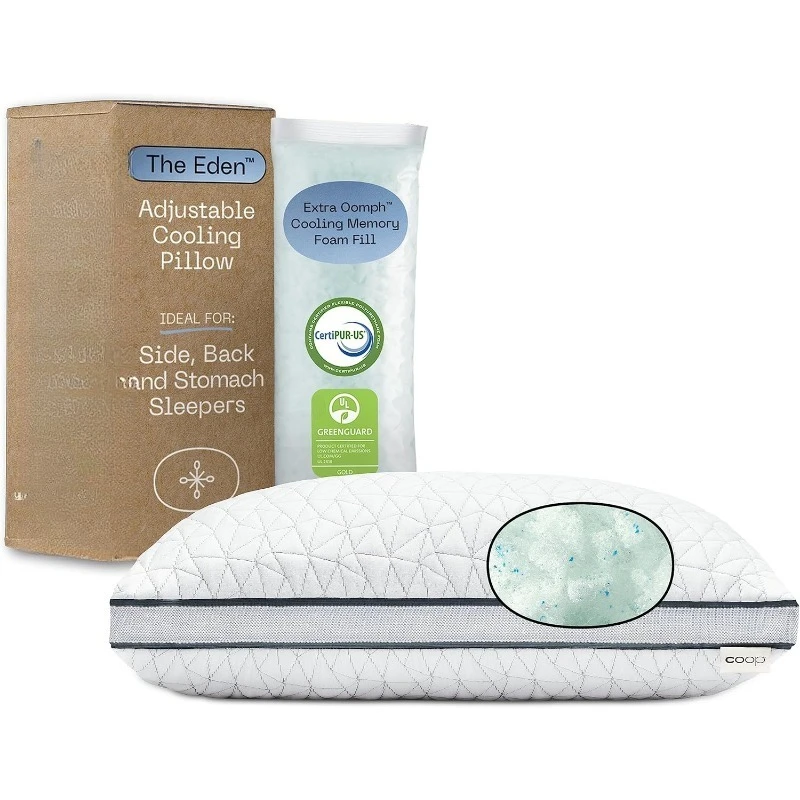 Home Goods Eden Bed Pillow Queen Size for Sleeping on Back, Stomach and Side Sleeper- Medium Soft Memory Foam Cooling Gel -
Home Goods Eden Bed Pillow Queen Size for Sleeping on Back, Stomach and Side Sleeper- Medium Soft Memory Foam Cooling Gel -