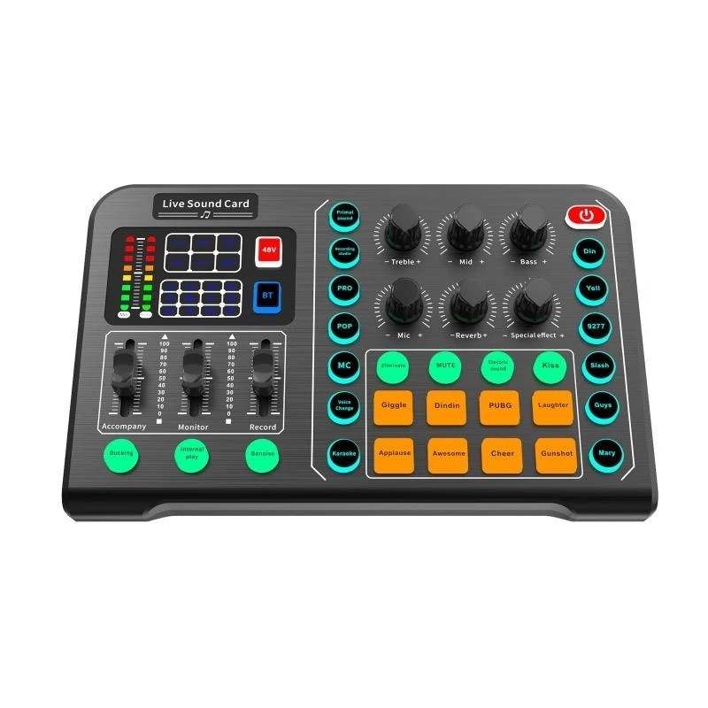 Live Sound Card Sound board for Microphone Karaoke Live Streaming Recording
Live Sound Card Sound board for Microphone Karaoke Live Streaming Recording