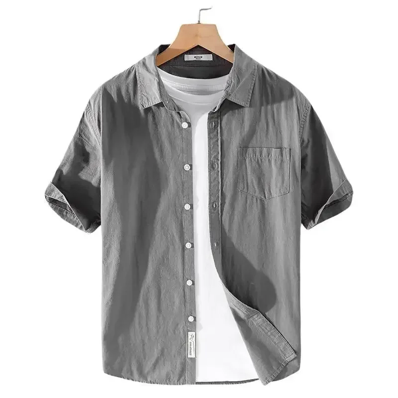 2023 Summer New Men's Cotton 100% Shirts For Hawaii Pocket Luxury Solid Color Short Sleeve Top Street Large Formal Clothing
2023 Summer New Men's Cotton 100% Shirts For Hawaii Pocket Luxury Solid Color Short Sleeve Top Street Large Formal Clothing