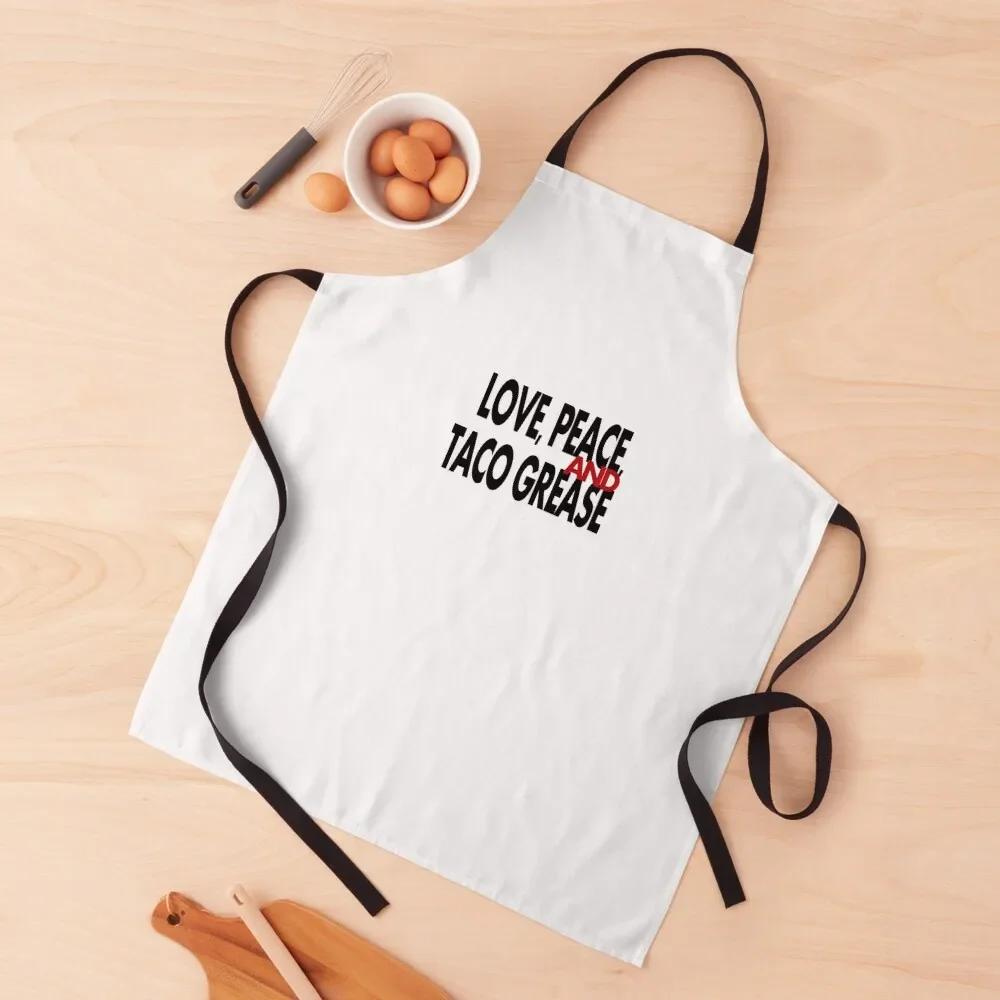 Love, Peace, & Taco Grease Apron Home Supplies House Things For Home And Kitchen Hairdressing Apron
Love, Peace, & Taco Grease Apron Home Supplies House Things For Home And Kitchen Hairdressing Apron