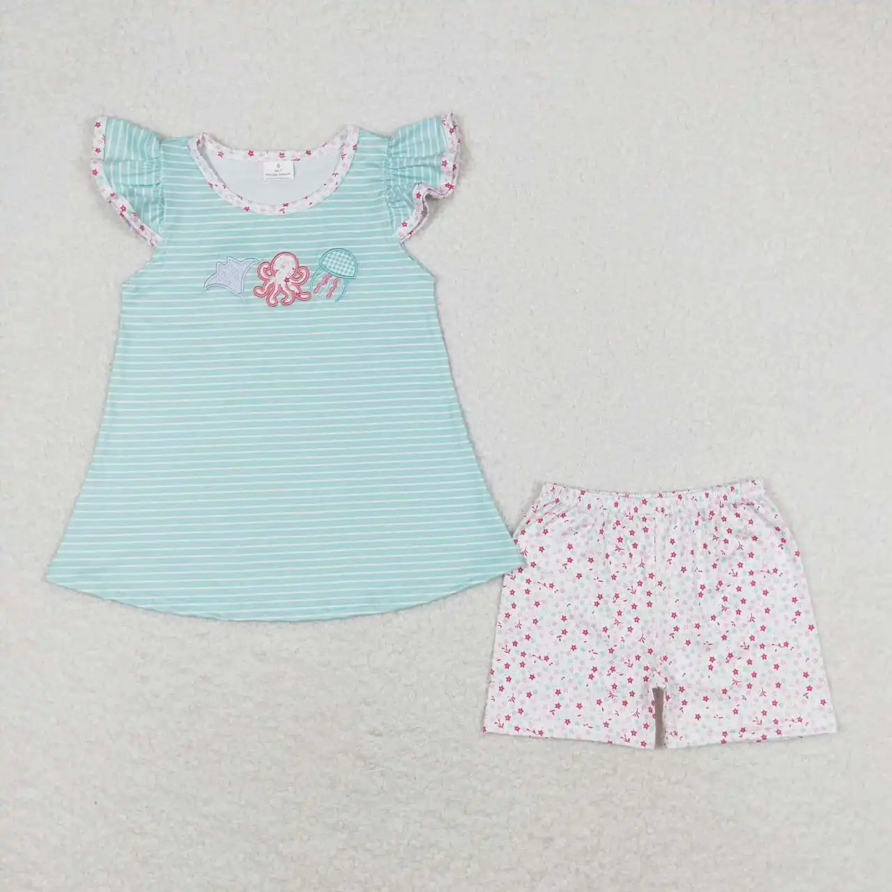 Toddler girls embroidery octopus Clothes Baby Short Sleeves Top print shorts Kids Clothing Wholesale boutique summer sets
Toddler girls embroidery octopus Clothes Baby Short Sleeves Top print shorts Kids Clothing Wholesale boutique summer sets