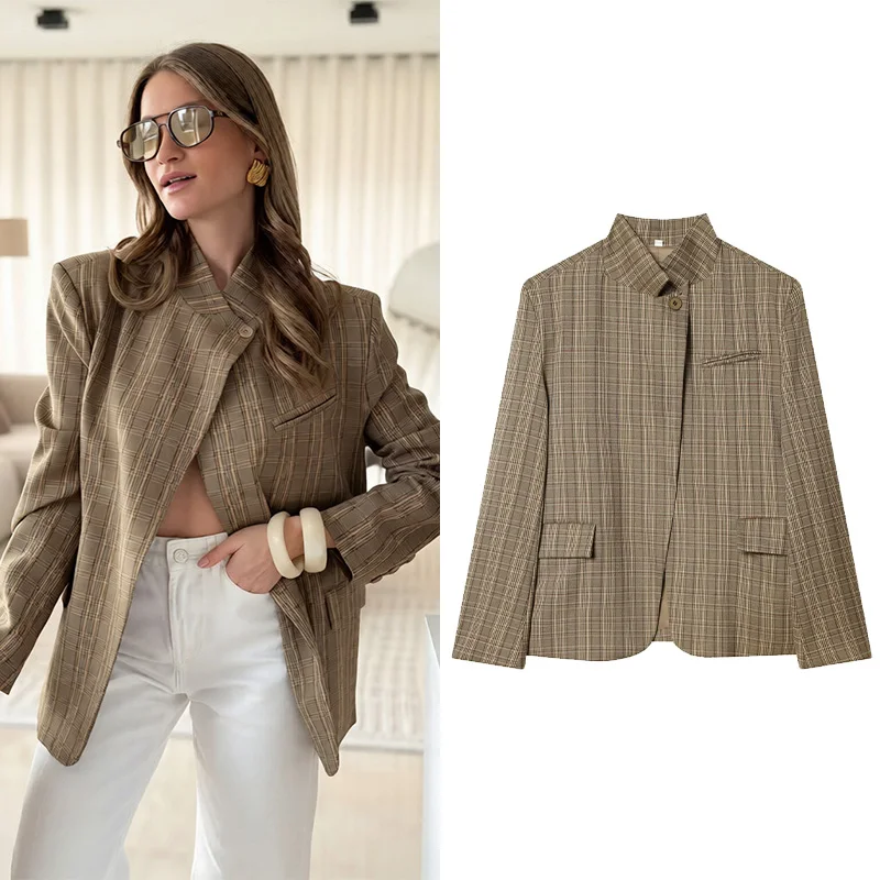 Women's Wool Blend Blazer New Spring Casual High Neck Long Sleeve Single Button Women Suit Office Lady Female Simple Chic Coats
Women's Wool Blend Blazer New Spring Casual High Neck Long Sleeve Single Button Women Suit Office Lady Female Simple Chic Coats