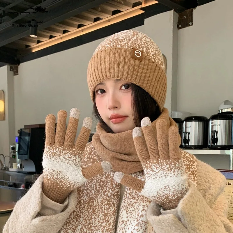 Winter Hat Gloves Scarf Set for Women Men Outdoor Cold-proof Warm Beanies with Velvet Ear Protection Knitted Wool Hat for Women
Winter Hat Gloves Scarf Set for Women Men Outdoor Cold-proof Warm Beanies with Velvet Ear Protection Knitted Wool Hat for Women