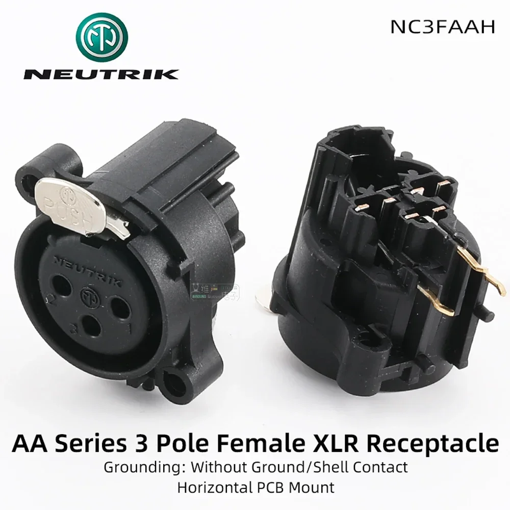 Neutrik 3 Pin XLR PCB Mount Panel Connectors Bronze Contacts Male Female Chassis Connectors Socket with / no Latch Lock
Neutrik 3 Pin XLR PCB Mount Panel Connectors Bronze Contacts Male Female Chassis Connectors Socket with / no Latch Lock