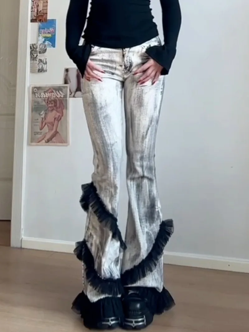 American Retro Plus Size Washed Lace Edge Micro Flared Jeans Street Style Spicy Girl Slim Fit Wide Leg Flared Pants Jeans
American Retro Plus Size Washed Lace Edge Micro Flared Jeans Street Style Spicy Girl Slim Fit Wide Leg Flared Pants Jeans