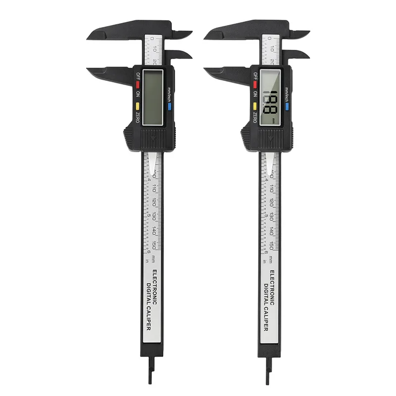 1PC Plastic Digital Vernier Caliper 0-150mm Carbon Fiber Large Screen Jewelry Inner Outer Diameter Measuring Practical Tool
1PC Plastic Digital Vernier Caliper 0-150mm Carbon Fiber Large Screen Jewelry Inner Outer Diameter Measuring Practical Tool