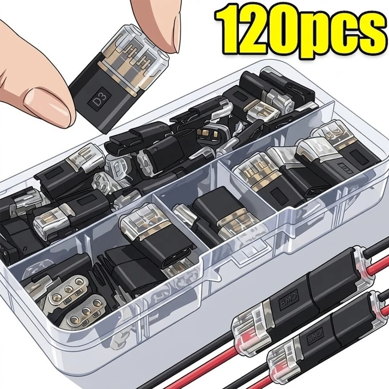 60/120Pcs D2 D3 Car Quick Wire Connector Universal Auto Solderless Cable Splicing Terminal 22AWG Fast Connect Electrical Block
60/120Pcs D2 D3 Car Quick Wire Connector Universal Auto Solderless Cable Splicing Terminal 22AWG Fast Connect Electrical Block