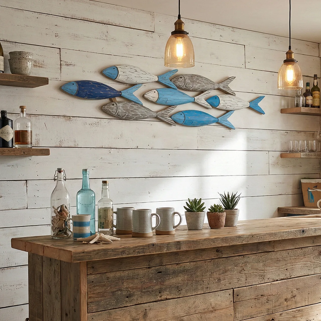 Vintage Mediterranean Style Wooden 3D Shoal of fish Wall Hanging Decoration Ocean Theme Crafts Ornaments Living Room Wall Decor
Vintage Mediterranean Style Wooden 3D Shoal of fish Wall Hanging Decoration Ocean Theme Crafts Ornaments Living Room Wall Decor