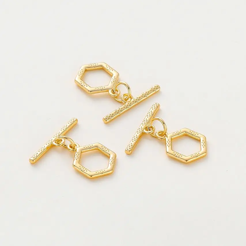 4pcs/lot 14K 18K Gold Color Plated Brass Hexagon O Toggle Bracelet Necklace Clasps For DIY Jewelry Making Crafts Accessories
4pcs/lot 14K 18K Gold Color Plated Brass Hexagon O Toggle Bracelet Necklace Clasps For DIY Jewelry Making Crafts Accessories