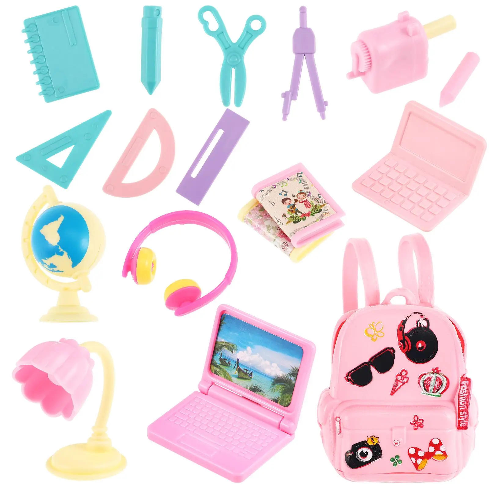 18Pcs Miniature School Supplies Colorful Plastic Backpacks Rulers Computers Mini School Supplies Pvc Accessories
18Pcs Miniature School Supplies Colorful Plastic Backpacks Rulers Computers Mini School Supplies Pvc Accessories