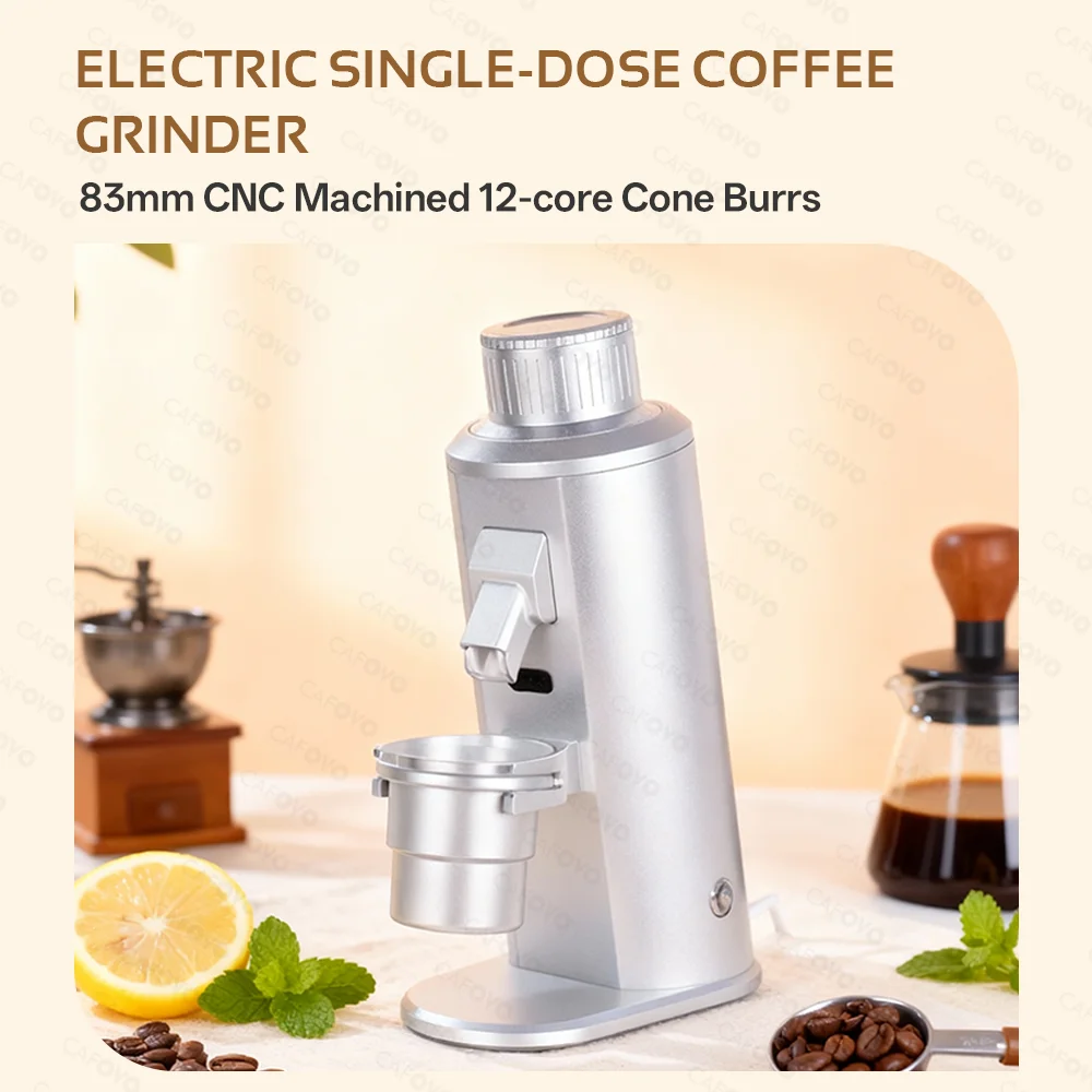 CAFOVO G183C Electric Single Dose Coffee Grinder 250RPM 83mm 12-core Conical Burr Grinder for Espresso with Plasma Anti Static
CAFOVO G183C Electric Single Dose Coffee Grinder 250RPM 83mm 12-core Conical Burr Grinder for Espresso with Plasma Anti Static