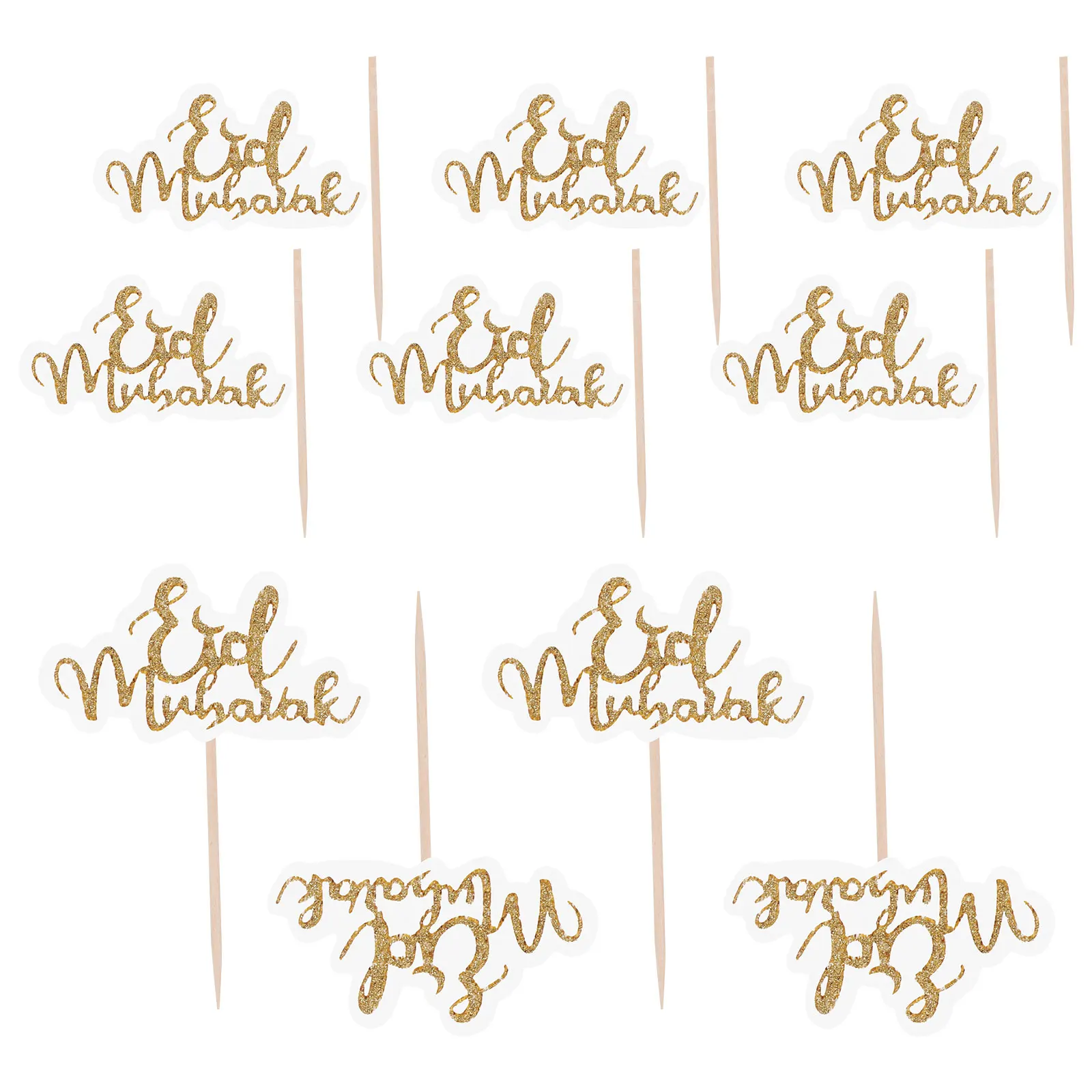10Pcs Eid Mubarak Shape Cake Topper Creative Delicate Cupcake Dessert Topper For Lesser Bairam Party Decorations
10Pcs Eid Mubarak Shape Cake Topper Creative Delicate Cupcake Dessert Topper For Lesser Bairam Party Decorations