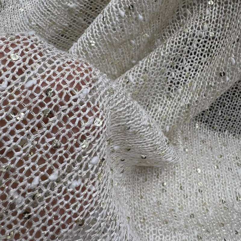 L100cm X W150cm Gold Sequin Knit Crochet Fabric Hollow Out Mesh Shimmer Sparkle Soft Handmade DIY Home Dress Blouse Clothing
L100cm X W150cm Gold Sequin Knit Crochet Fabric Hollow Out Mesh Shimmer Sparkle Soft Handmade DIY Home Dress Blouse Clothing