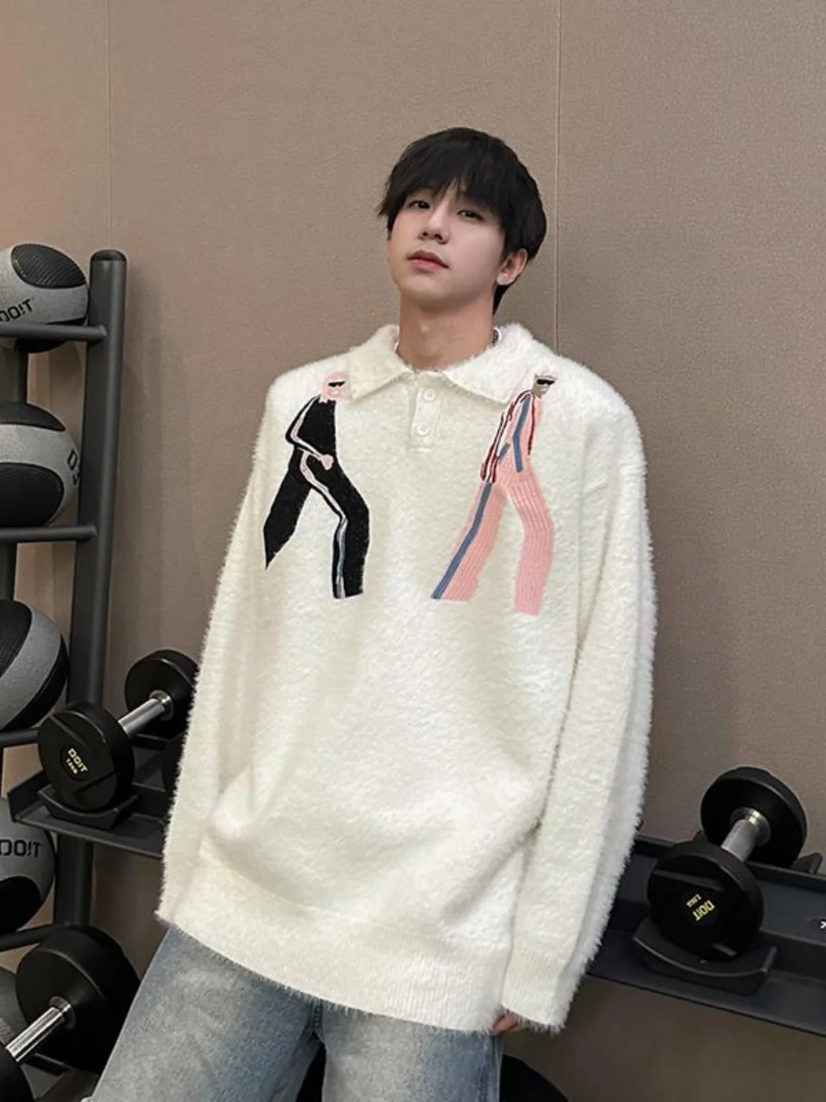 Autumn Winter Men's Knitted Sweater Portrait Embroidery Camere Lazy Sle Collared Loose Fit Comfortable Korean Sle Long ...
Autumn Winter Men's Knitted Sweater Portrait Embroidery Camere Lazy Sle Collared Loose Fit Comfortable Korean Sle Long ...