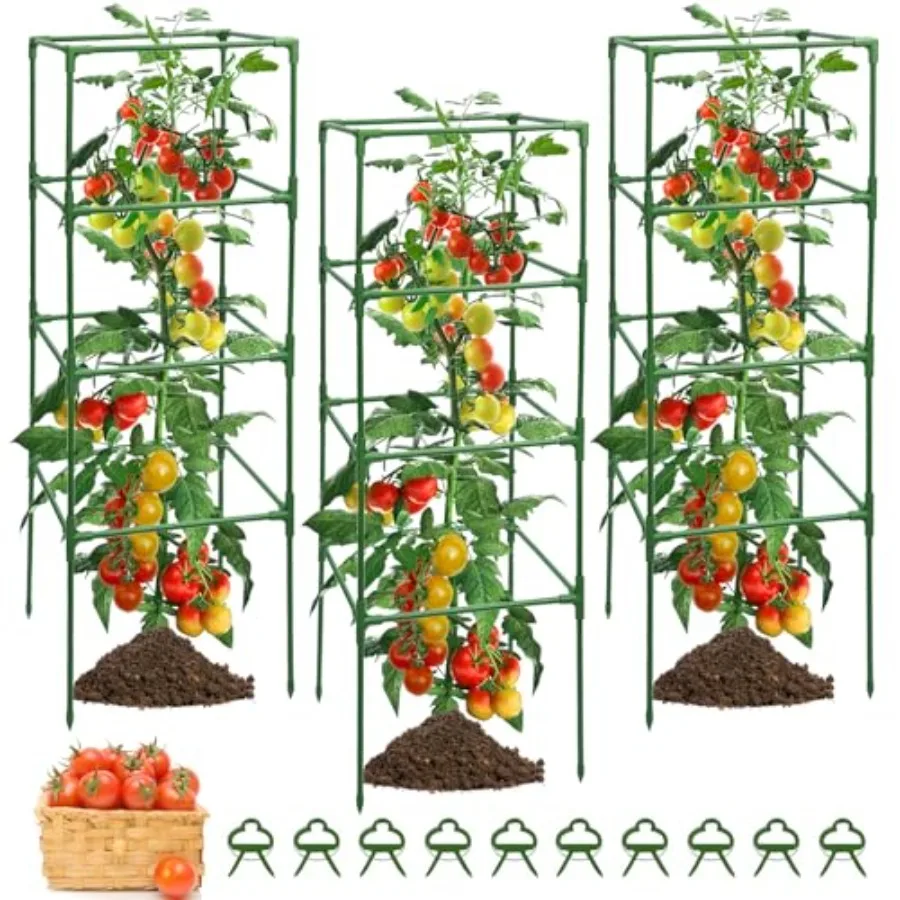 Garden tomato cage application galvanized steel material black color rust-resistant and sturdy support with 20 included clips
Garden tomato cage application galvanized steel material black color rust-resistant and sturdy support with 20 included clips