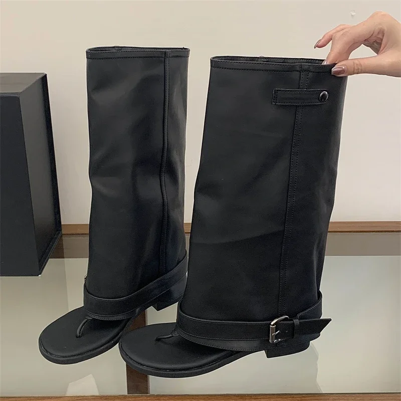 Aneikeh Women's Clip Toe Knee High Boots Open Toe Leather Buckle Flat Sandal Boots Tube Booties Summer Casual Streetwear Shoes
Aneikeh Women's Clip Toe Knee High Boots Open Toe Leather Buckle Flat Sandal Boots Tube Booties Summer Casual Streetwear Shoes