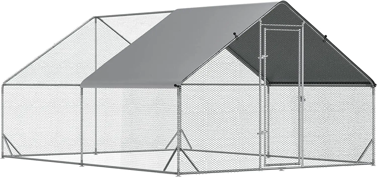 Large Metal Chicken Coop, Walk-in Poultry Cage Galvanized Hen Playpen House with Cover and Lockable Door for Outdoor, Backyard
Large Metal Chicken Coop, Walk-in Poultry Cage Galvanized Hen Playpen House with Cover and Lockable Door for Outdoor, Backyard