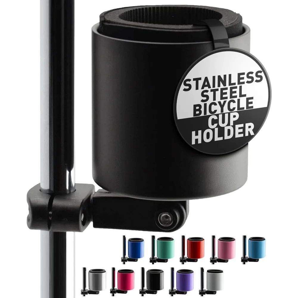 Deluxe Stainless Steel Bicycle Cup Holder Fits 48oz Bottles on Vertical or Angled Handlebars for Stroller Cruiser Ebike
Deluxe Stainless Steel Bicycle Cup Holder Fits 48oz Bottles on Vertical or Angled Handlebars for Stroller Cruiser Ebike