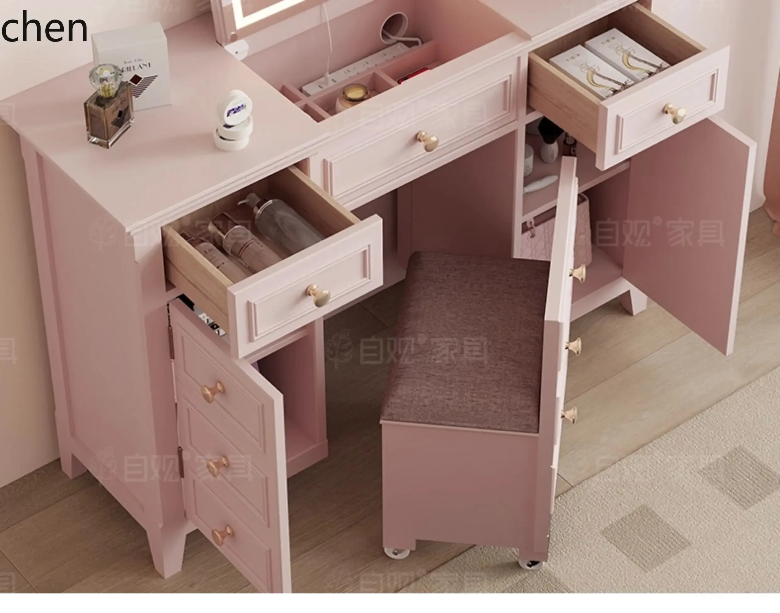 PYH Desk Chair Writing Desk Integrated Girls Bedroom Bedroom Combination Makeup Table
PYH Desk Chair Writing Desk Integrated Girls Bedroom Bedroom Combination Makeup Table