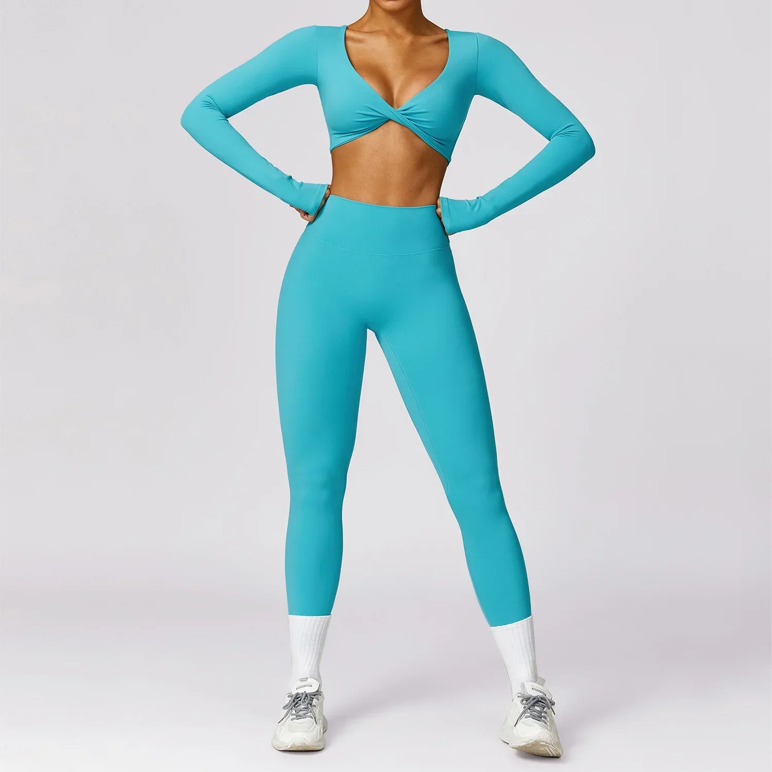 Women fall and winter 2 long-sleeved sports set brushed fast dry fitness running casual leggings yoga suit gym set women
Women fall and winter 2 long-sleeved sports set brushed fast dry fitness running casual leggings yoga suit gym set women