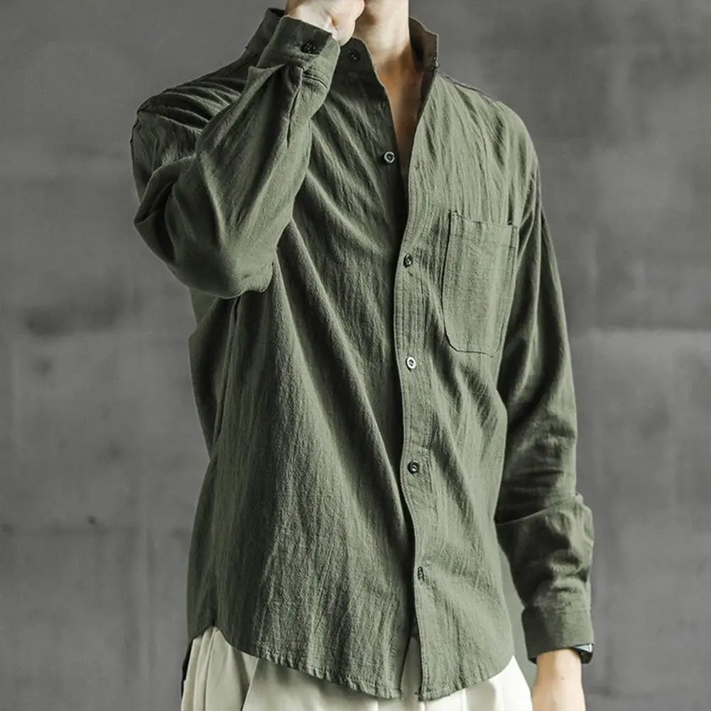 2024 Men Casual Cotton Linen Shirts Standing Collar Male Solid Color Long Sleeves Loose Tops Spring Autumn Handsome Men's Shirts
2024 Men Casual Cotton Linen Shirts Standing Collar Male Solid Color Long Sleeves Loose Tops Spring Autumn Handsome Men's Shirts