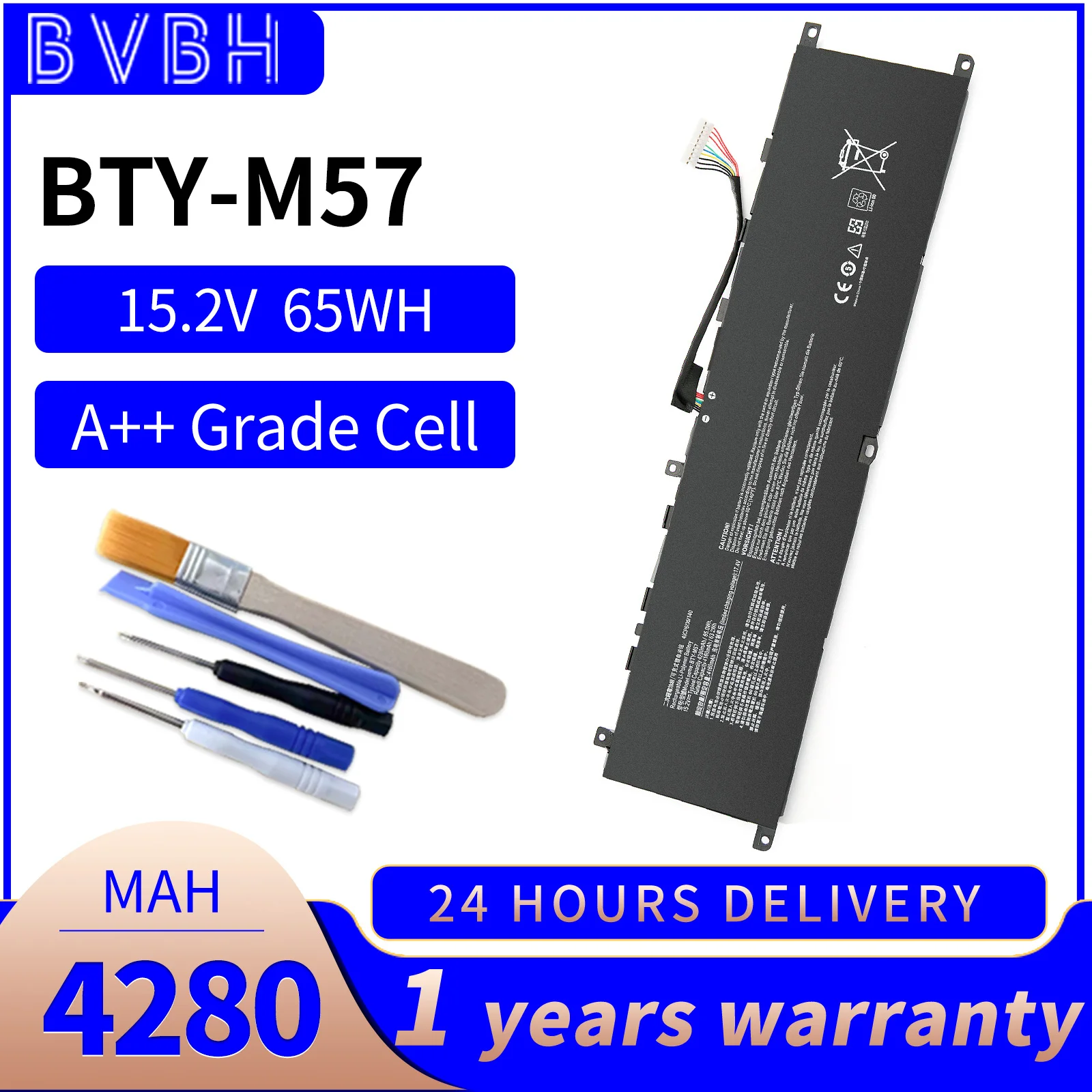 BTY-M57 Laptop Battery for MSI GP66 GP76 Leopard 10UG 10UE 11UG 11UH 10UH 11UE MS-17K3 series MS-1543 4ICP6/35/140
BTY-M57 Laptop Battery for MSI GP66 GP76 Leopard 10UG 10UE 11UG 11UH 10UH 11UE MS-17K3 series MS-1543 4ICP6/35/140