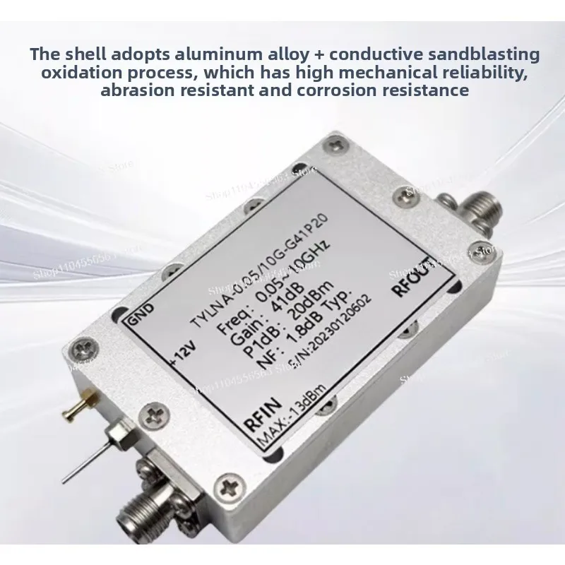 0.05 - 10GHz Wireless Radio Frequency Low Noise Amplifier (LNA) Gain: 41 dB Power: 20 dBm
0.05 - 10GHz Wireless Radio Frequency Low Noise Amplifier (LNA) Gain: 41 dB Power: 20 dBm