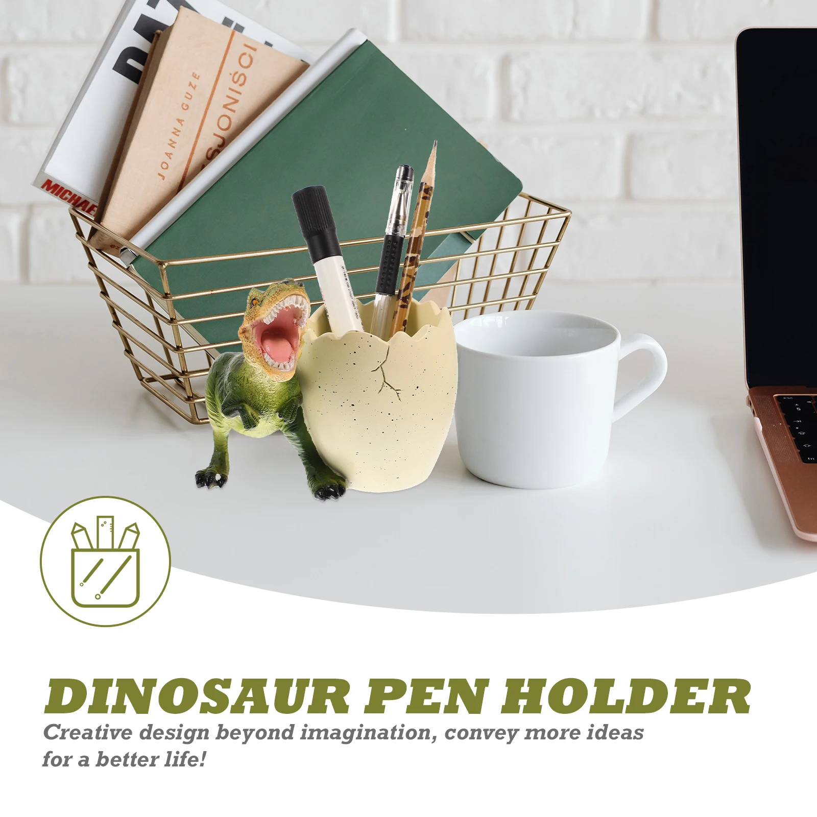 Resin Cartoon Dinosaur Pen Holder Egg Design Stationery Storage Container for Kids Adults Desk Organizer
Resin Cartoon Dinosaur Pen Holder Egg Design Stationery Storage Container for Kids Adults Desk Organizer