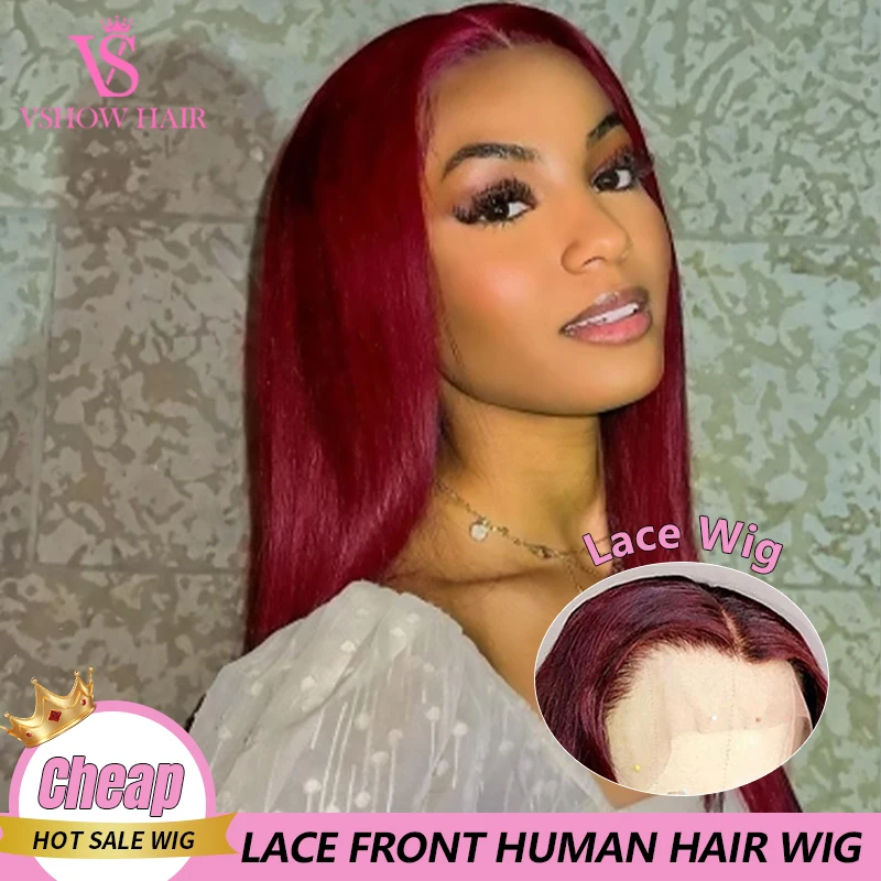 VSHOW 99j Red Burgundy Straight 13x4 HD Transparent Lace Frontal Wig 100% Brazilian Human Hair Wigs 4X4 Lace Closure Wig On Sale
VSHOW 99j Red Burgundy Straight 13x4 HD Transparent Lace Frontal Wig 100% Brazilian Human Hair Wigs 4X4 Lace Closure Wig On Sale