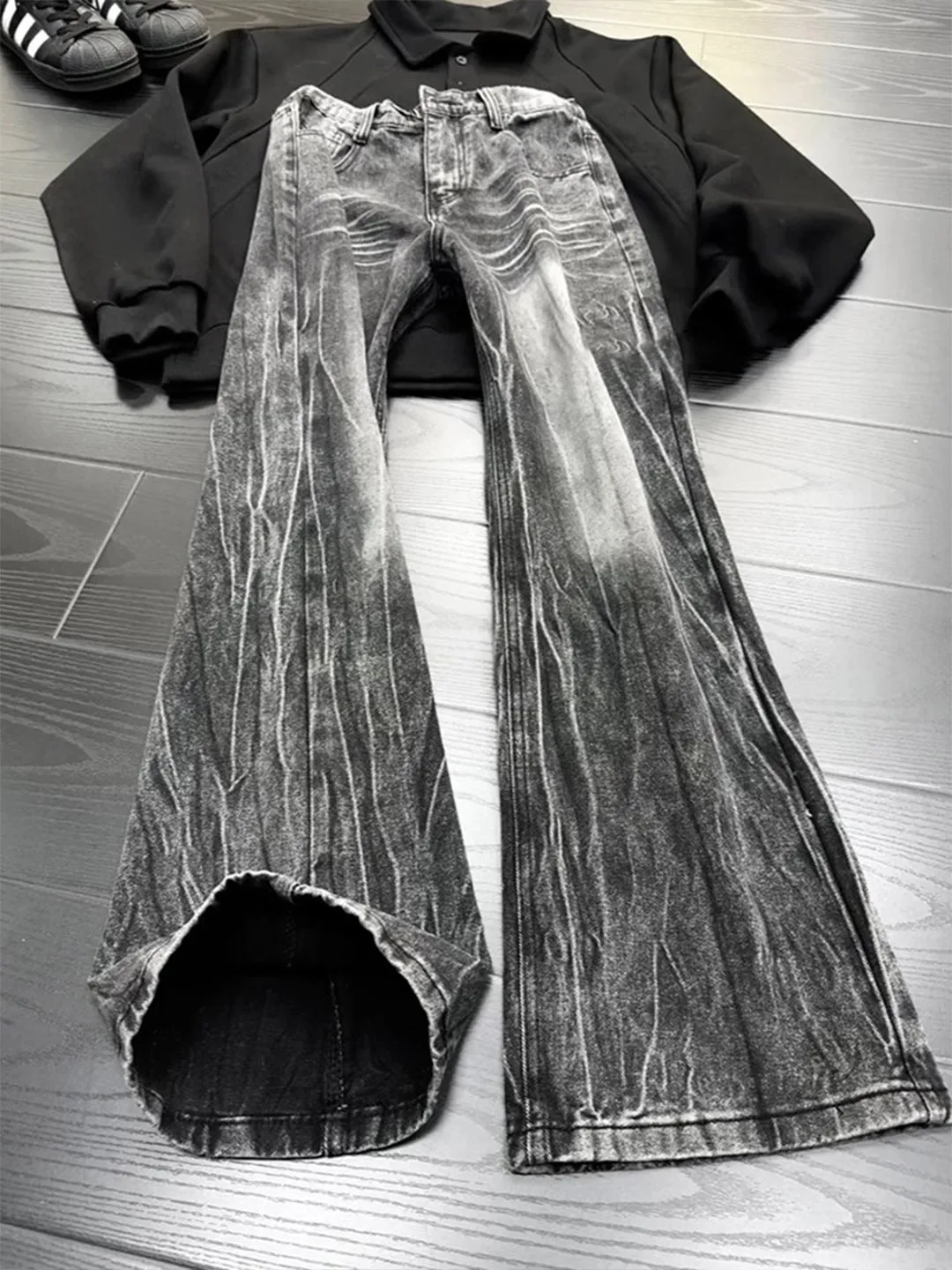 American High Street Lightning Pattern Men's Jeans Spring Washed Vintage Narrow Fit Straight Leg Micro Flared Pants
American High Street Lightning Pattern Men's Jeans Spring Washed Vintage Narrow Fit Straight Leg Micro Flared Pants