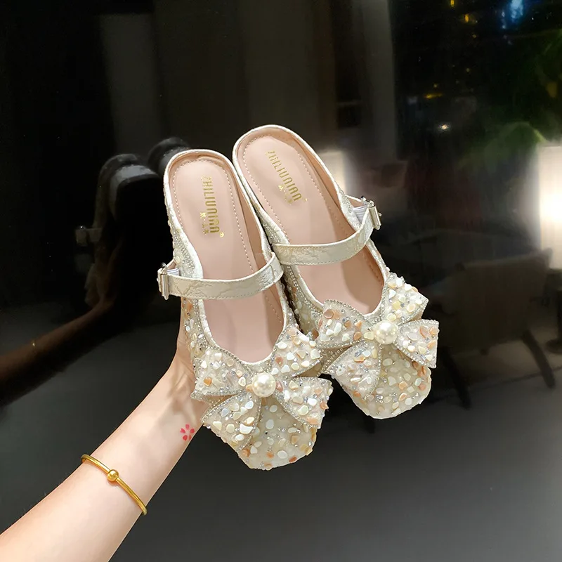 New Women's Shoes Exquisite Rhinestone Bow Mueller Slippers for Woman Fashion Vacation Casual Shoes Designer Shoes Zapatos Mujer
New Women's Shoes Exquisite Rhinestone Bow Mueller Slippers for Woman Fashion Vacation Casual Shoes Designer Shoes Zapatos Mujer
