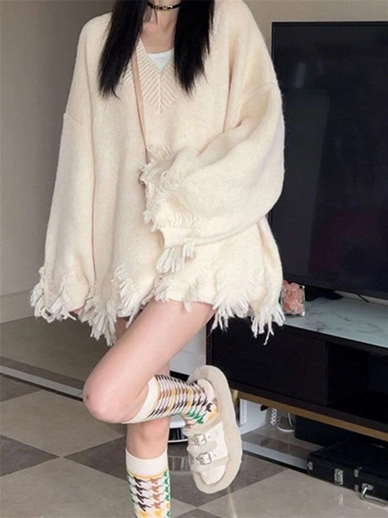 Korean Sle V-Ne Loose Fit White Sweater Women's Autumn Winter New Faion Knitted Top Breathable Moisture ng
Korean Sle V-Ne Loose Fit White Sweater Women's Autumn Winter New Faion Knitted Top Breathable Moisture ng