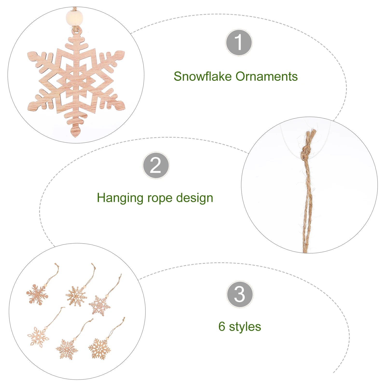 6Pcs Snowflake Ornaments Christmas Tree Pendant Wooden Hanging Decorations Festive Atmosphere Snowflake Ornaments
6Pcs Snowflake Ornaments Christmas Tree Pendant Wooden Hanging Decorations Festive Atmosphere Snowflake Ornaments