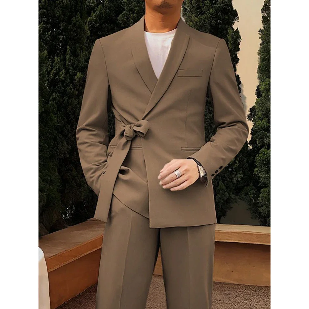 Brown Men's Suits Double Breasted Shawl Lapel Luxury 2 Piece Jacket Pants Regular Length Office Outfits Ropa Hombre Prom Blazer
Brown Men's Suits Double Breasted Shawl Lapel Luxury 2 Piece Jacket Pants Regular Length Office Outfits Ropa Hombre Prom Blazer